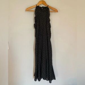 Who What Wear Black with White Polka Dots Sleeveless Maxi Dress Size Small